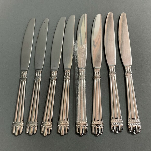 Hampton Silversmiths Livorno Knives Stainless Flatware Bands Lot of 8 - Picture 5 of 6